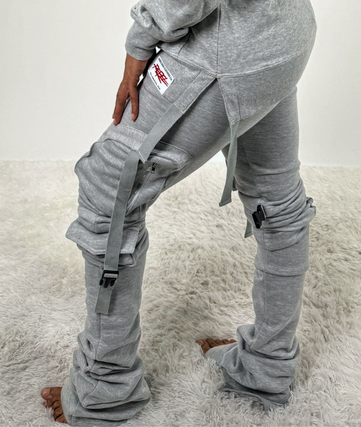Rebellious® Clothing Co. - Women's Stacked sweatpants - Athletic Gray