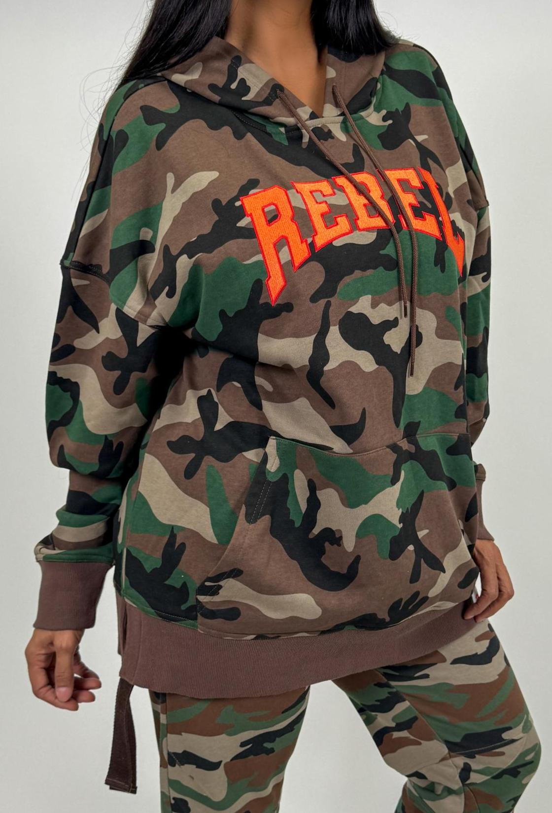 Rebellious™️ Clothing Co. - Women Camouflage Hoodie Long Fleece