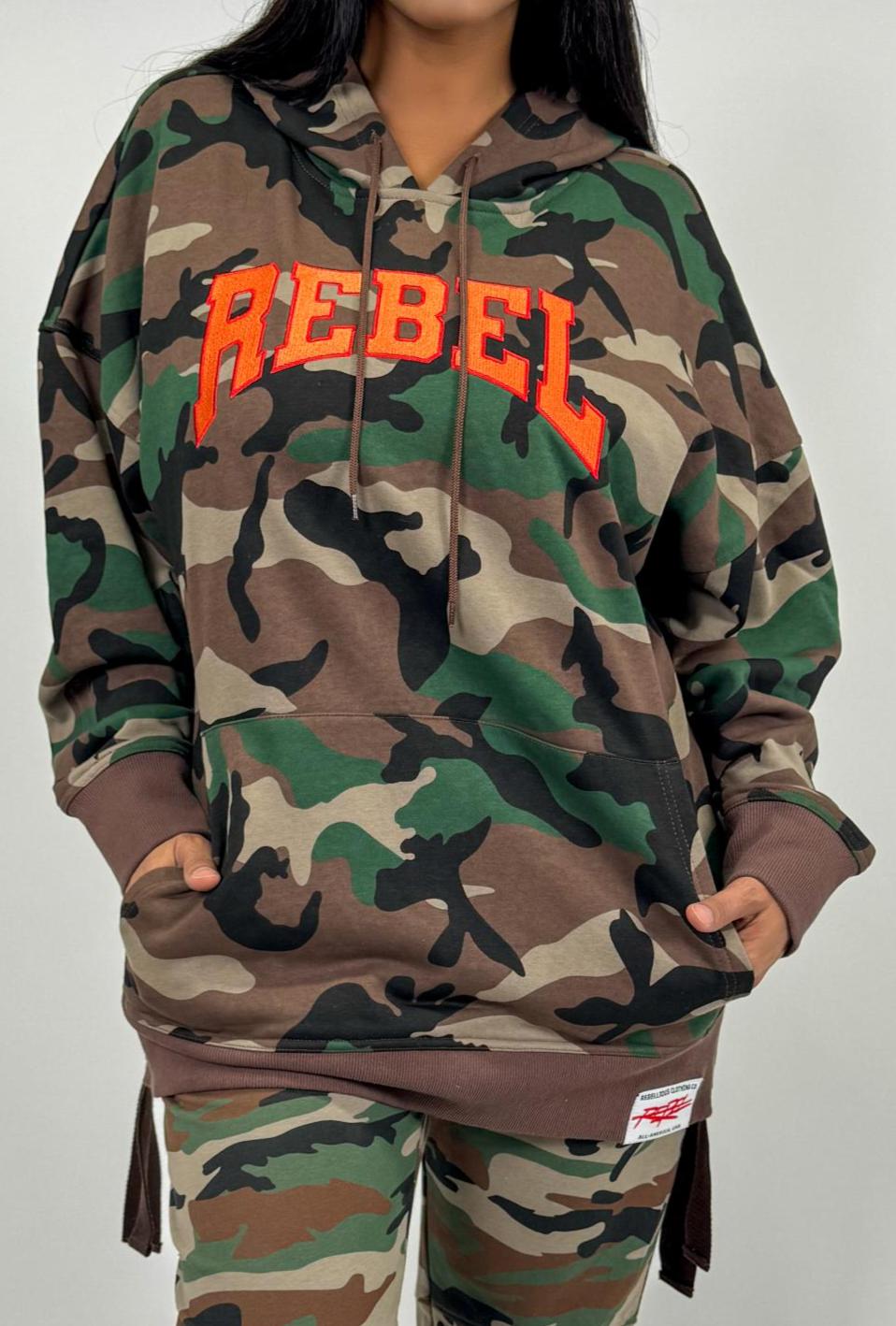 Rebellious™️ Clothing Co. - Women Camouflage Hoodie Long Fleece