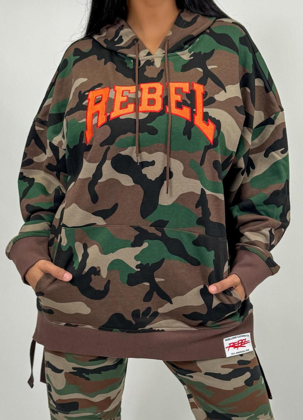 Rebellious™️ Clothing Co. - Women Camouflage Hoodie Long Fleece