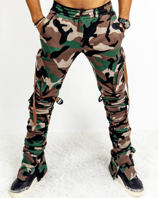 Rebellious® Clothing Co. - Men's Stacked Sweatpants - Camouflage Army