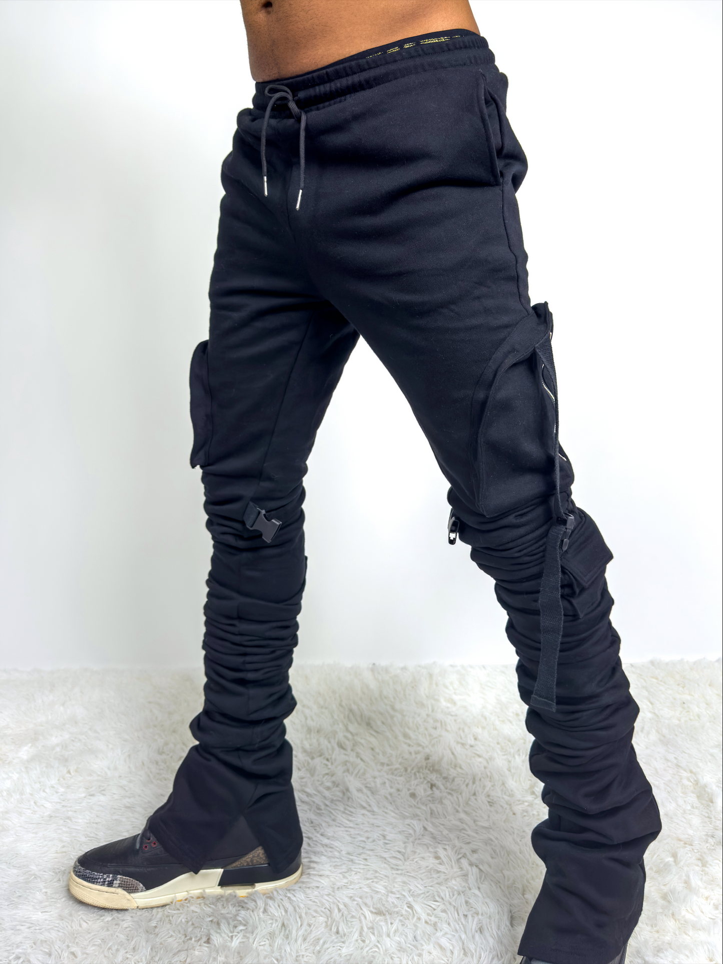 Rebellious® Clothing Co. - Men's Stacked Sweatpants - Black/Black
