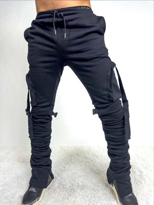 Rebellious® Clothing Co. - Men's Stacked Sweatpants - Black/Black