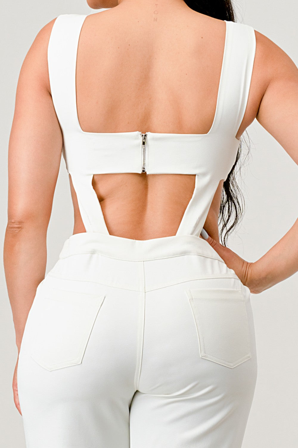 Stylish White Cut-Out Jumpsuit