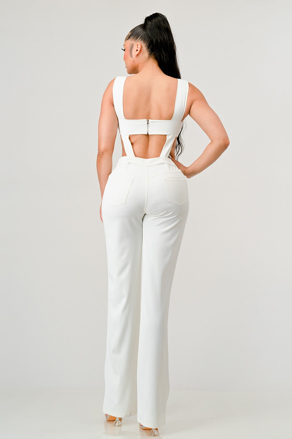 Stylish White Cut-Out Jumpsuit
