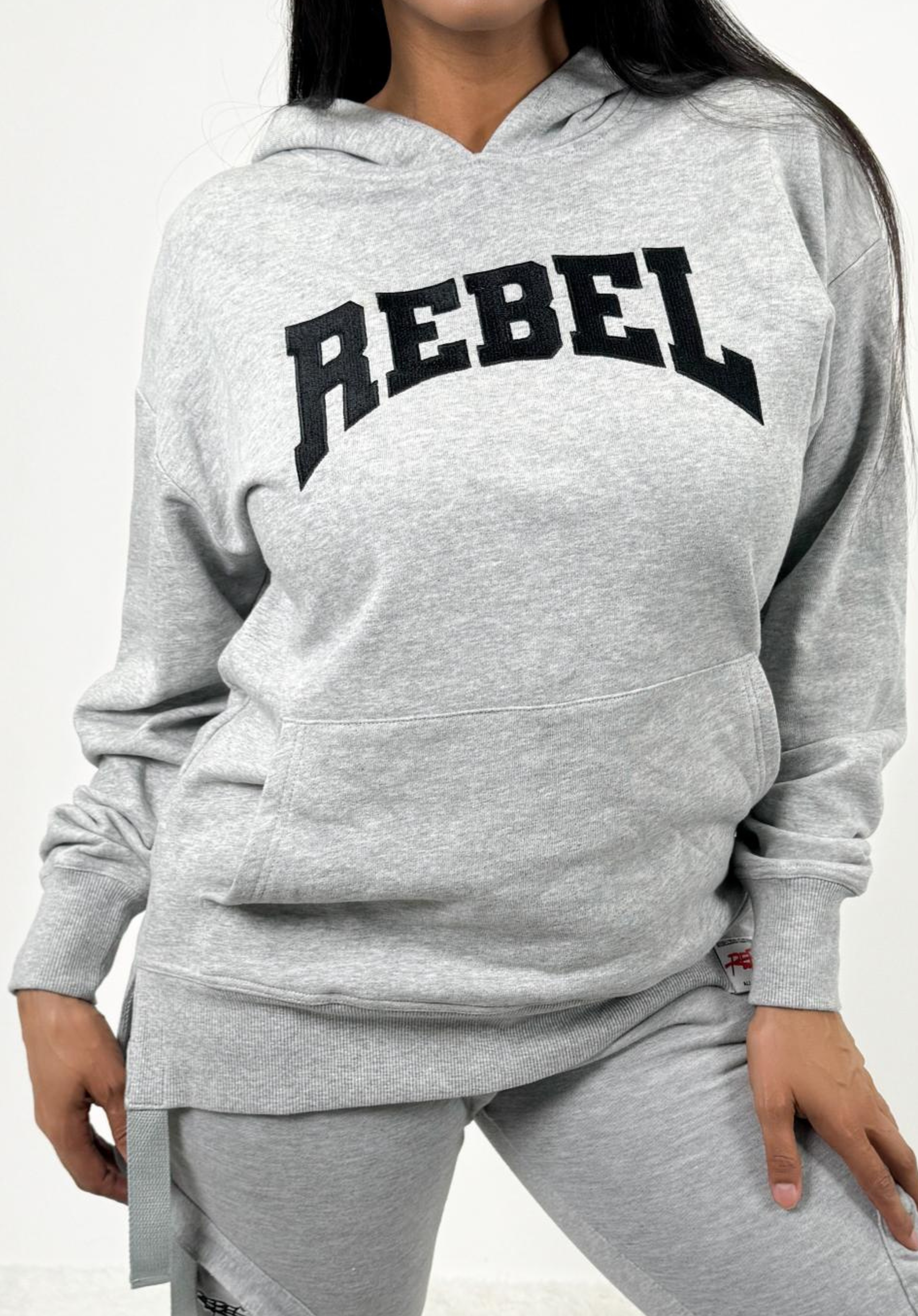 Rebellious™️ Clothing Co. - Women Rebel Hoodie - Gray Long Fleece