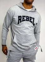 Rebellious™️ Clothing Co. - Men Rebel Hoodie - Gray Long Fleece