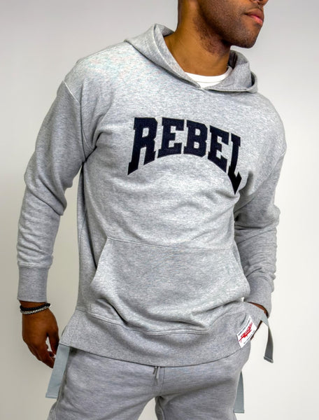 Rebellious™️ Clothing Co. - Men Rebel Hoodie - Gray Long Fleece