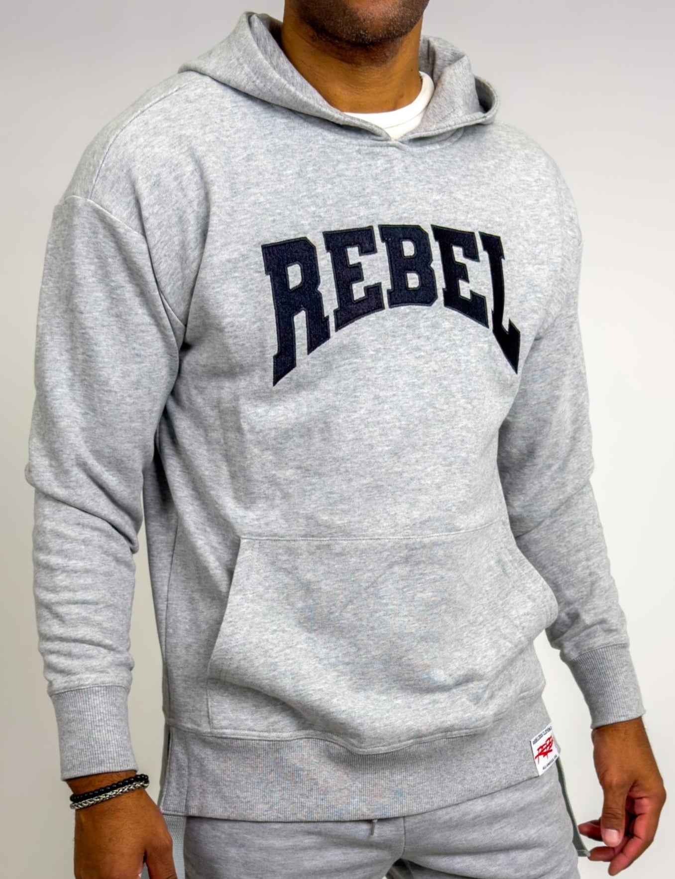 Rebellious™️ Clothing Co. - Men Rebel Hoodie - Gray Long Fleece