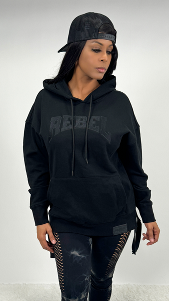 Rebellious™️ Clothing Co. - Women's Rebel Hoodie - Black on Black