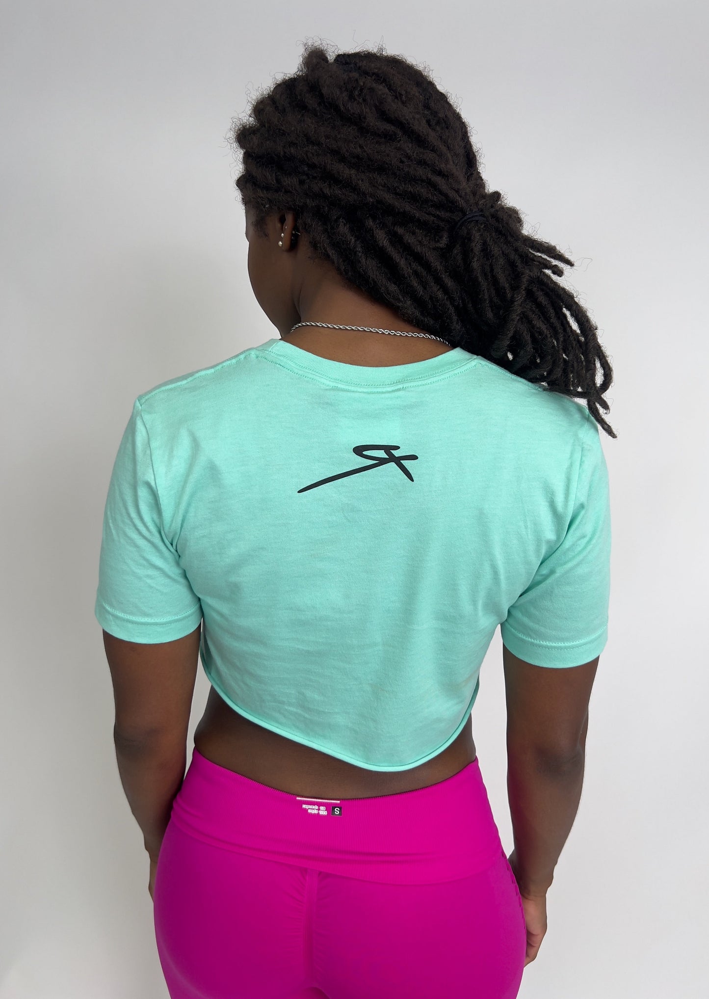Rebellious® Clothing Co. - Women's Rebel Crop top shirt - Turquoise / Blk