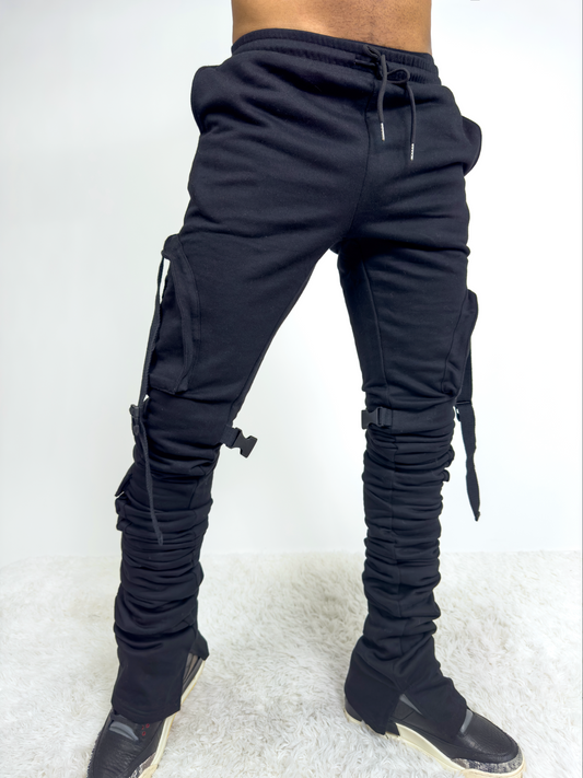 Rebellious® Clothing Co. - Men's Stacked Sweatpants - Black/Black