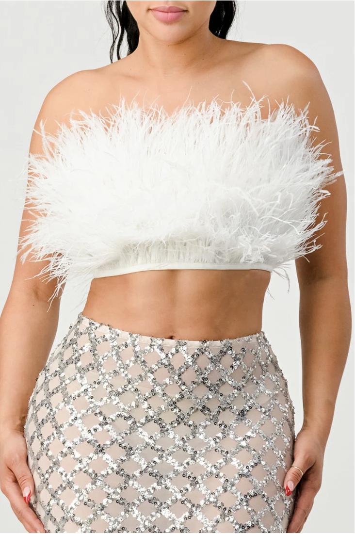 Rebellious® Clothing Co.- Women's Love The Fluffy Fur Crop Top - White