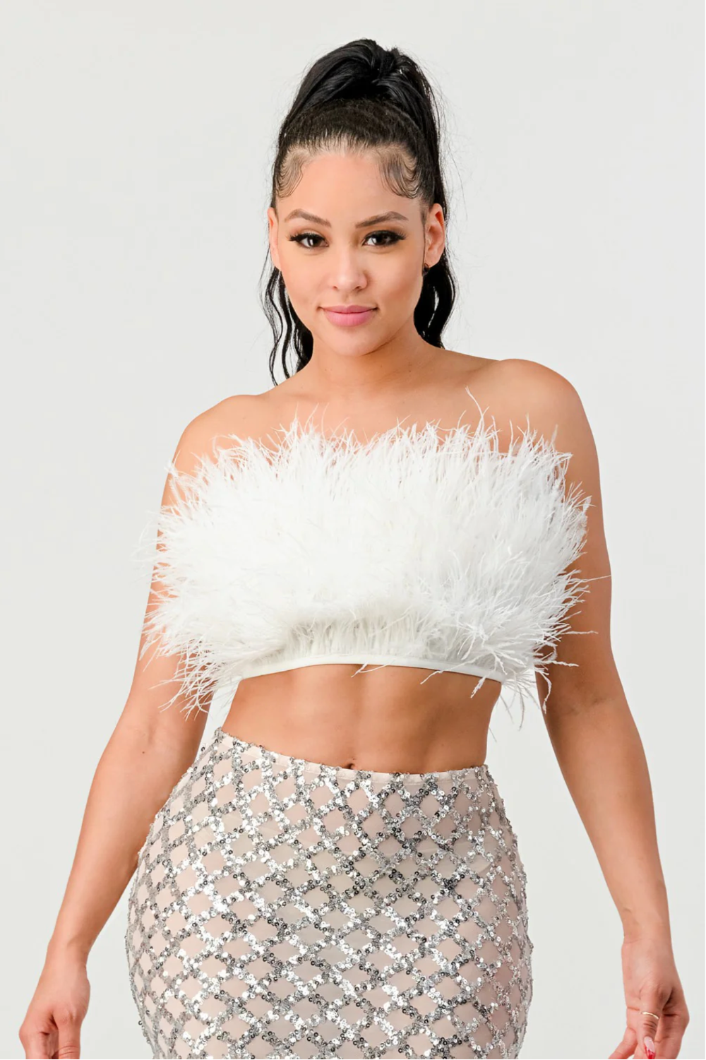 Rebellious® Clothing Co.- Women's Love The Fluffy Fur Crop Top - White