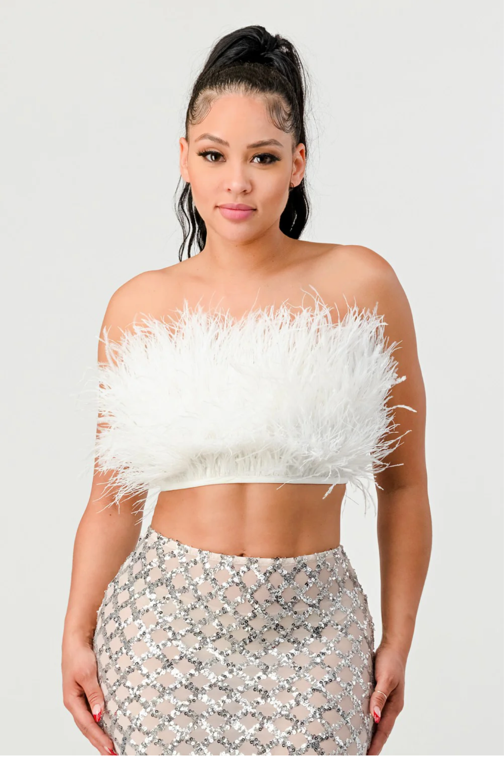 Rebellious® Clothing Co.- Women's Love The Fluffy Fur Crop Top - White