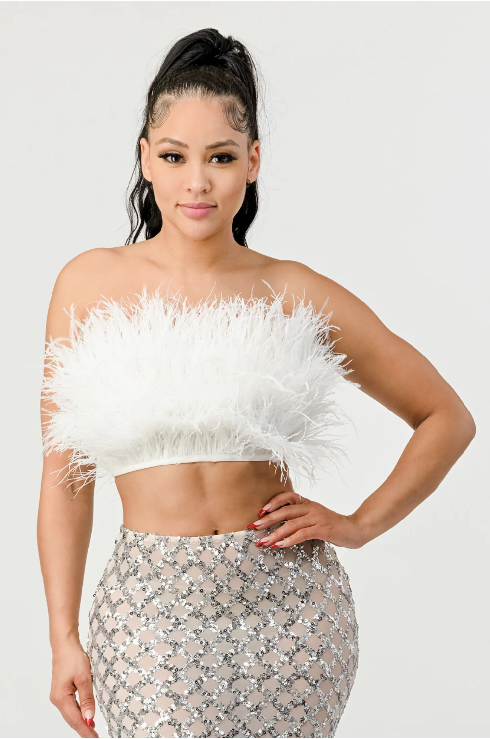 Rebellious® Clothing Co.- Women's Love The Fluffy Fur Crop Top - White
