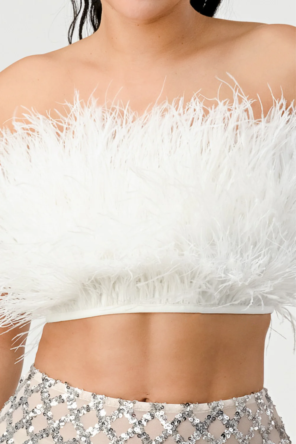 Rebellious® Clothing Co.- Women's Love The Fluffy Fur Crop Top - White