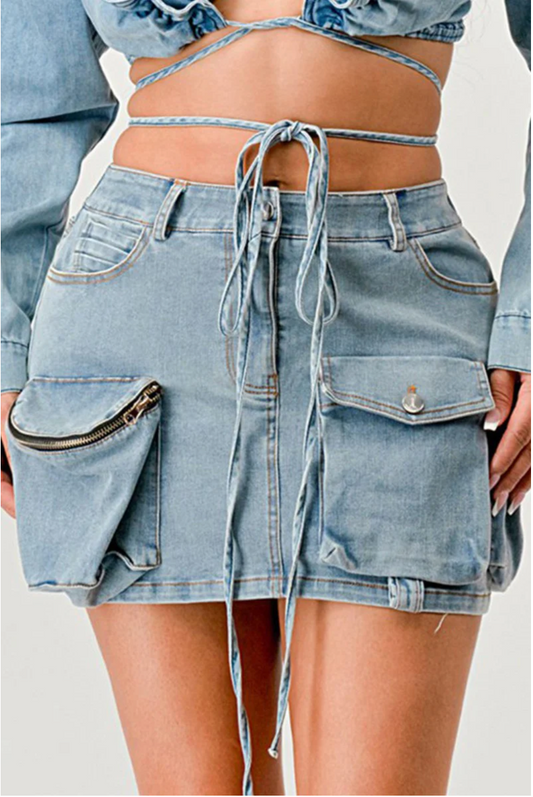 Rebellious® Clothing Co. - Denim Wrap Skirt