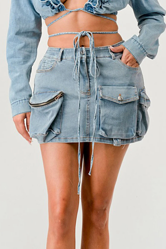 Rebellious® Clothing Co. - Denim Wrap Skirt