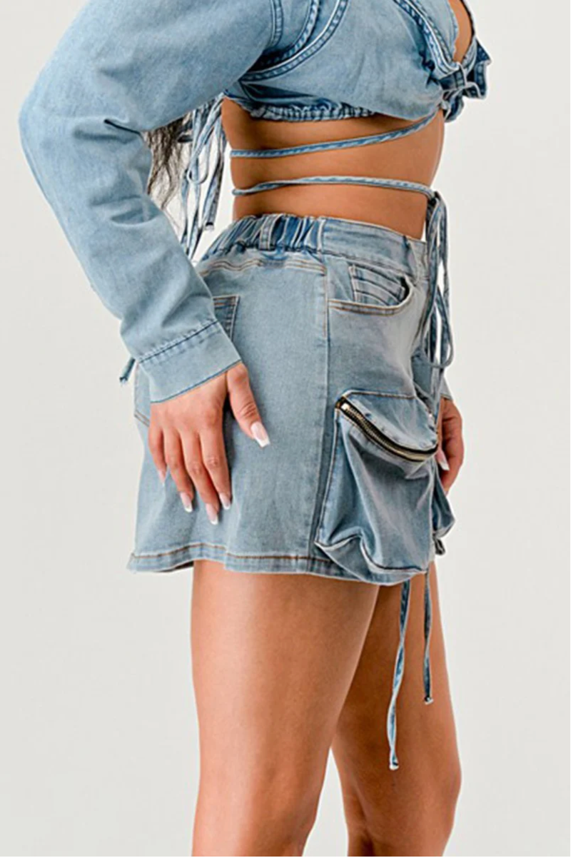 Rebellious® Clothing Co. - Denim Wrap Skirt