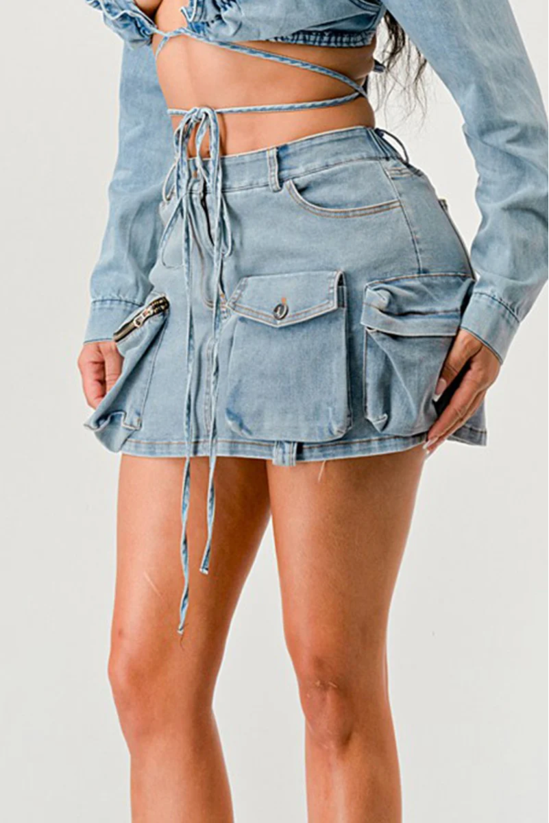 Rebellious® Clothing Co. - Denim Wrap Skirt